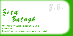 zita balogh business card